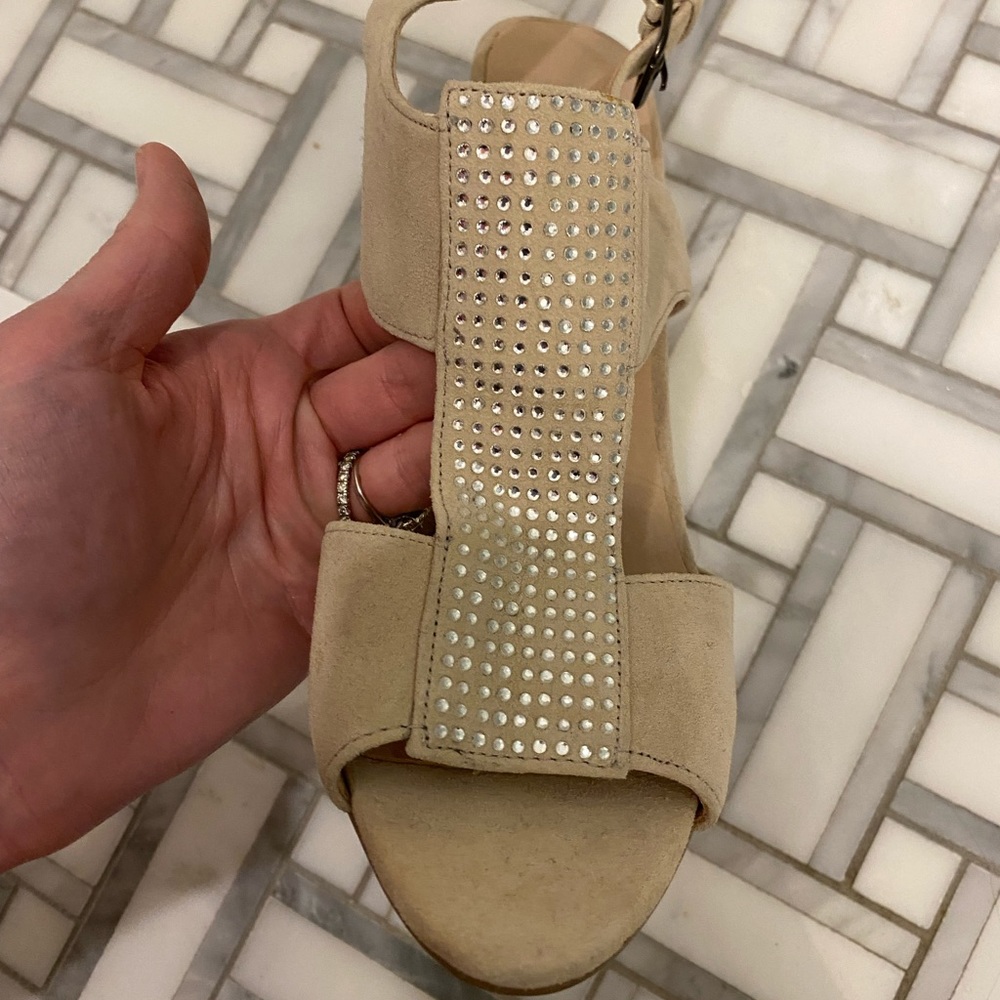 Suede High Heel Sandals with sparkle